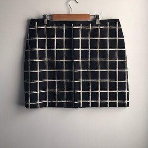 Madewell black white double windowpane mini skirt